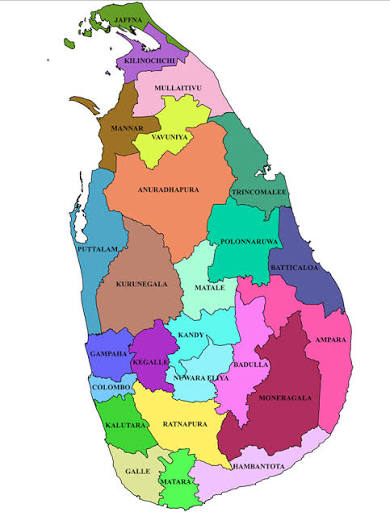 Sri Lanka District Map